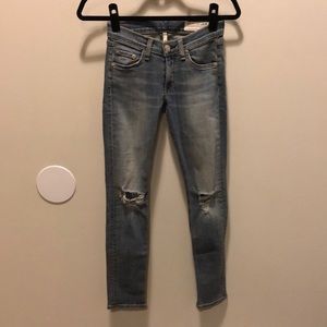 Rag & Bone skinny jean with ripped knees